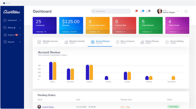 clientexec dashboard