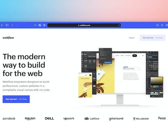 a computer screen with the words the modern way to build for the web