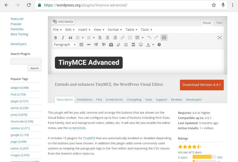 TinyMCE WordPress